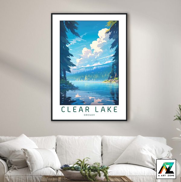 Oregon Lake Majesty: Framed Wall Art of Clear Lake Linn County