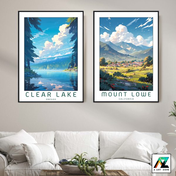 Lakeside Majesty: Clear Lake Linn County Oregon Framed Wall Art