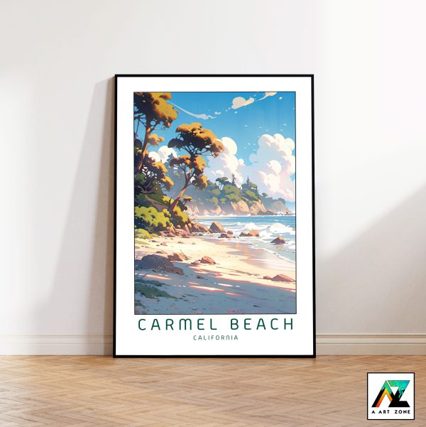 American Beach Escape: Framed Wall Art of Carmel Beach Carmel California