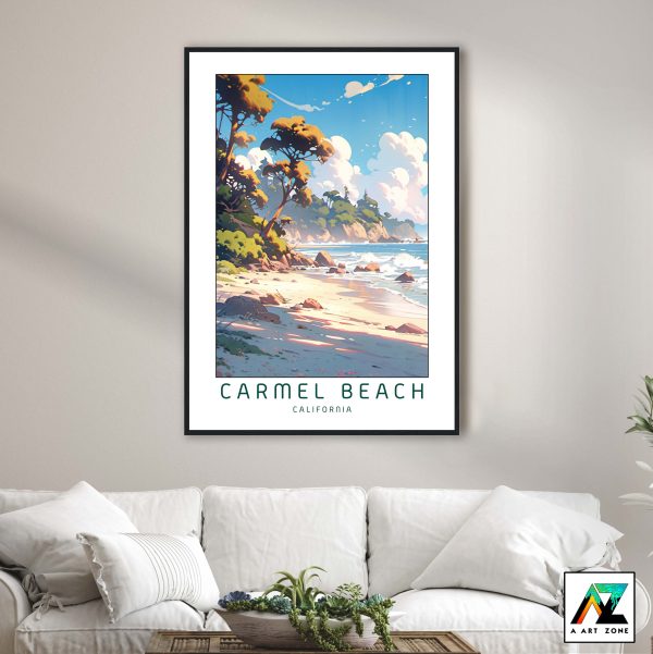 California Beach Majesty: Framed Wall Art of Carmel Beach Carmel