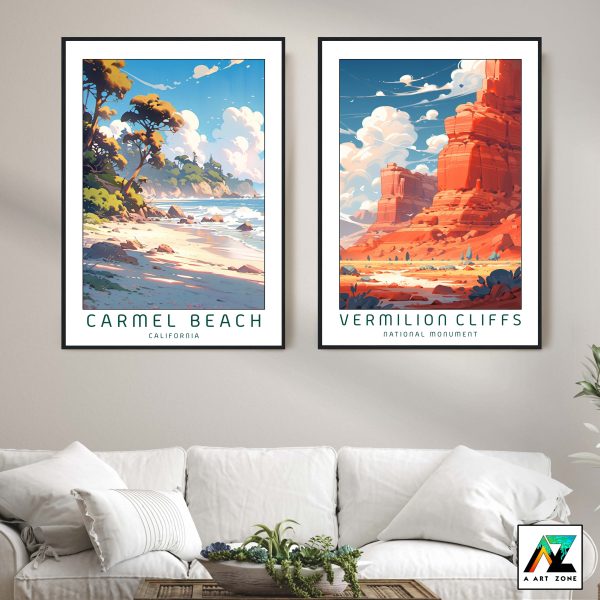 Nature's Beachside Retreat: Carmel Beach Carmel California Framed Wall Art