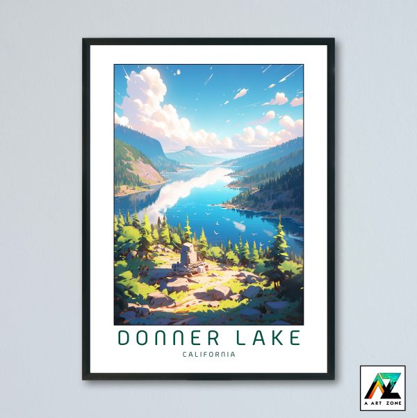 Donner Lake Truckee California‎ USA - State Park Lake Scenery Artwork