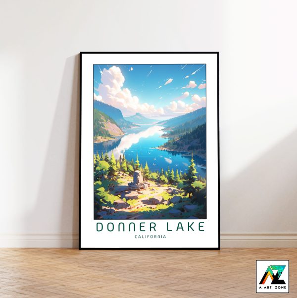 California Lake Majesty: Framed Wall Art of Donner Lake Truckee