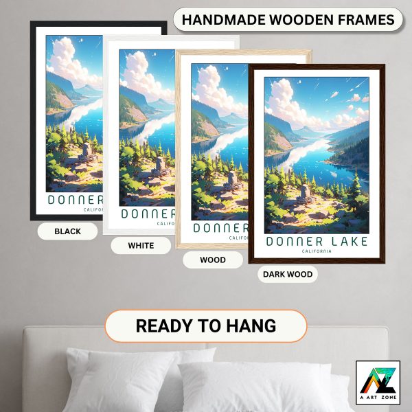 Lakeside Tranquility: Donner Lake Framed Wall Art in Truckee, California