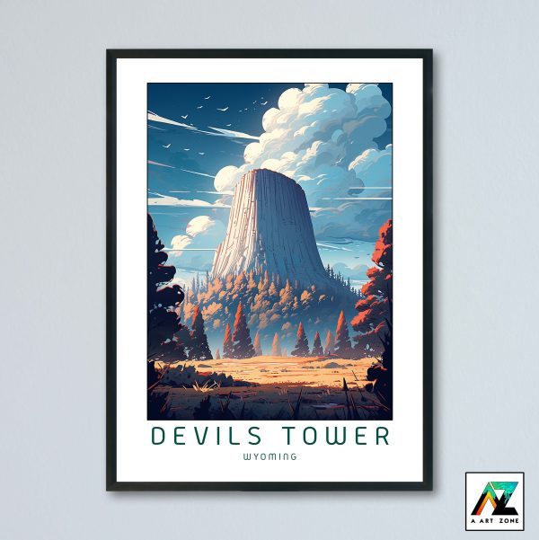 Devils Tower Crook County Wyoming USA - National Monument Scenery Artwork
