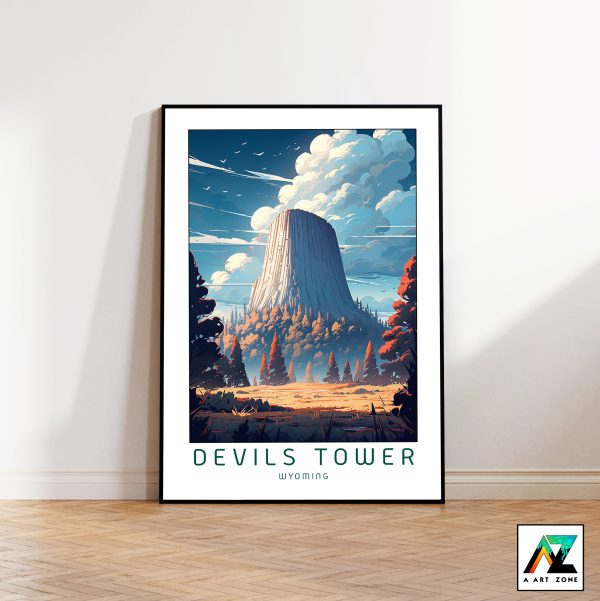 Wyoming Monument Majesty: Framed Wall Art of Devils Tower Crook County