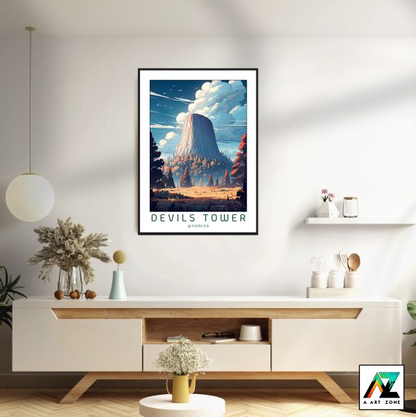 Monumental Tranquility: Devils Tower Crook County Wyoming Framed Wall Art