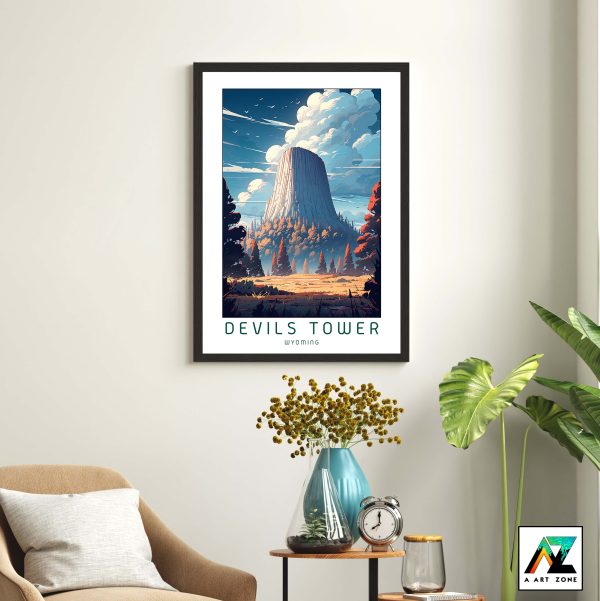Wyoming's Monument Beauty: Devils Tower Framed Wall Art