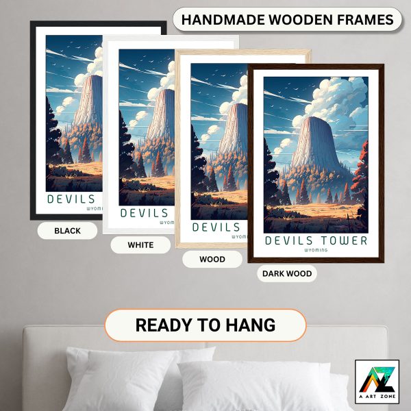 Monumental Majesty: Devils Tower Framed Wall Art in Crook County, Wyoming