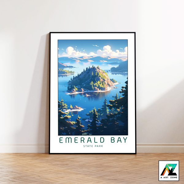 California's Sunny Lakeside Beauty: Emerald Bay State Park Framed Wall Art