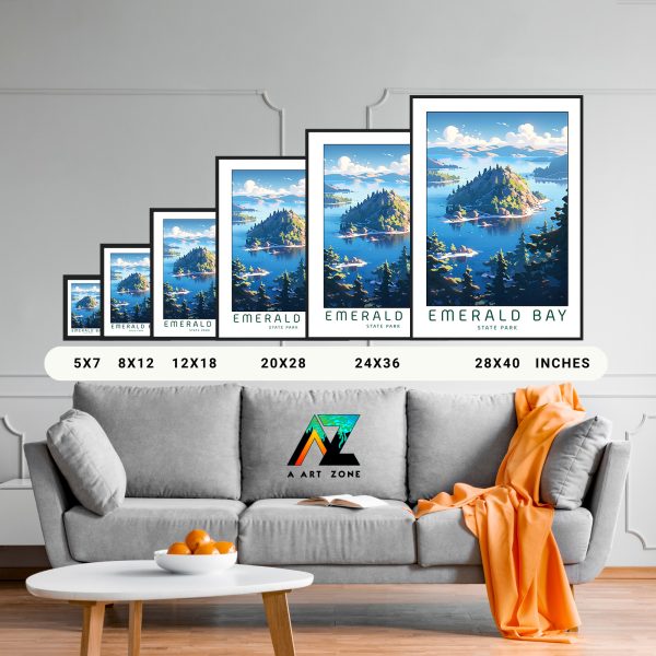 Sunny Tranquility: Emerald Bay State Park Framed Wall Art in South Lake Tahoe, California