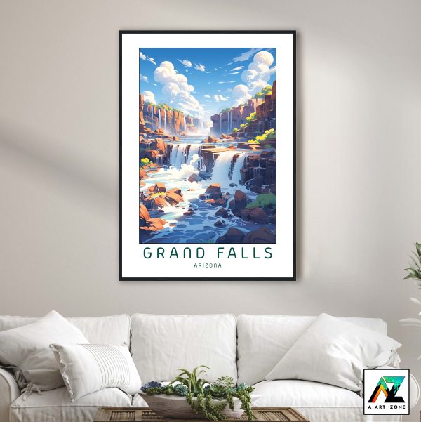 American Waterfall Escape: Framed Wall Art of Grand Falls Flagstaff